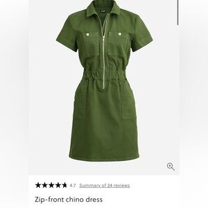 J crew Zip Front Chino Dress Khaki size 22